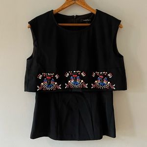 Nanette Lepore Beaded, Crystal, Gem, Jewel Sleeveless Shirt, Tank, Blouse, sz‎ 2